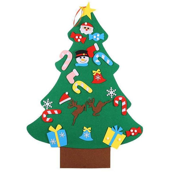 Diy Felt Christmas Tree 3 1 Ft Ornaments Wall Decoration For Kids Xmas Gifts Home Office Door Hanging Decor Country Christmas Decorations Custom