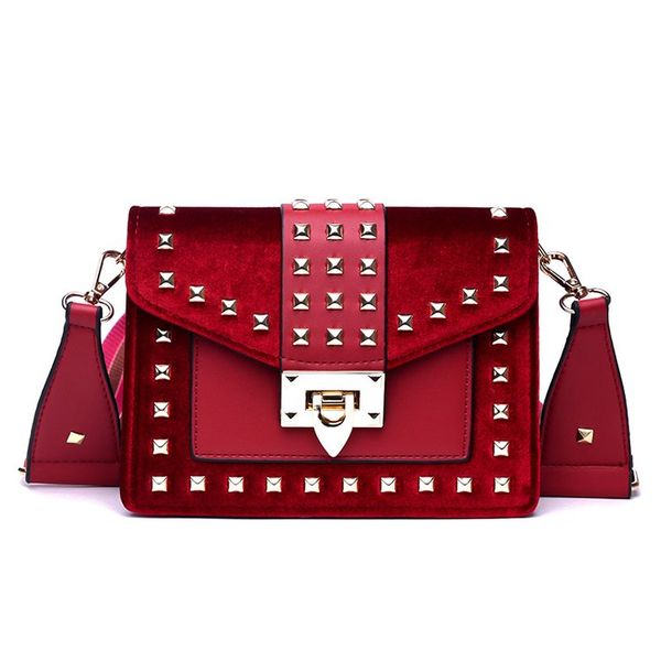 

vintage rivet pu leather handbag star shoulder strap hand bag for women 2019 ladies crossbody clutch bag