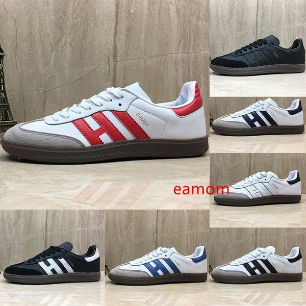 

luxury designer samba rose leather casual shoes gazelle og black white blue mens womens sneakers sports size 36-45 online sale