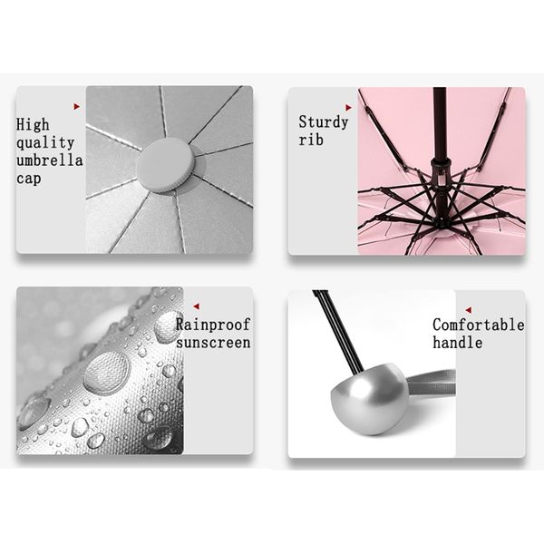 

8 ribs pocket mini umbrella anti uv paraguas sun umbrella rain windproof light folding portable umbrellas for women men children