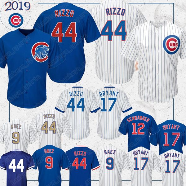

Chicago baseball jerseys Cubs 44 9 17 blue stripe jersey 2019 men cool base top quality shirt
