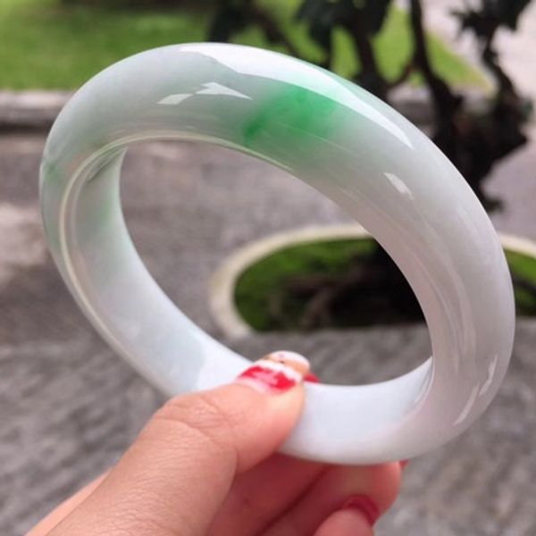 

natural burmese jade 54-64mm light purple two-color bracelet elegant princess jewelry send mom to girlfriend, Golden;silver