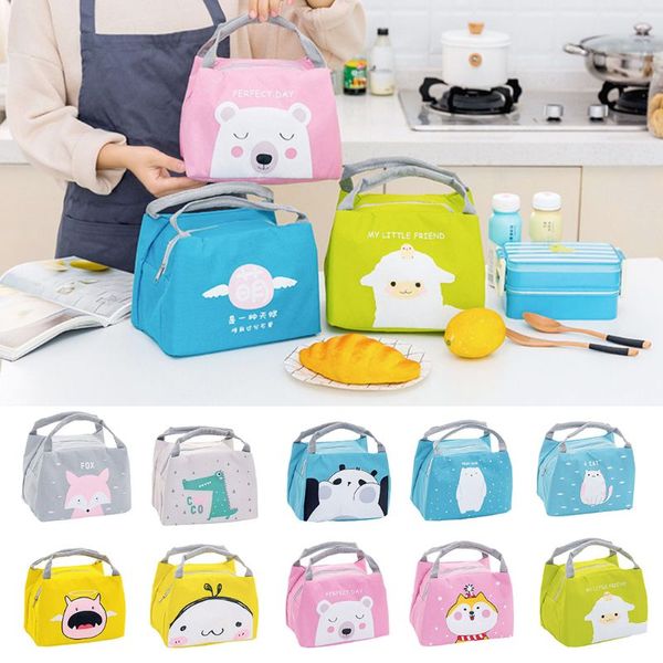 

тепловое cooler cartoon изолированная обед портативный carry tote пикник сумка для хранения, Blue;pink