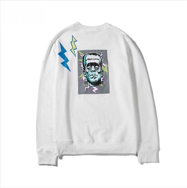 

luxury mens hoodies with letters hommes designer hoodies streetwear fashion brand pullovers sweatshirts lightning printing clothing, Black