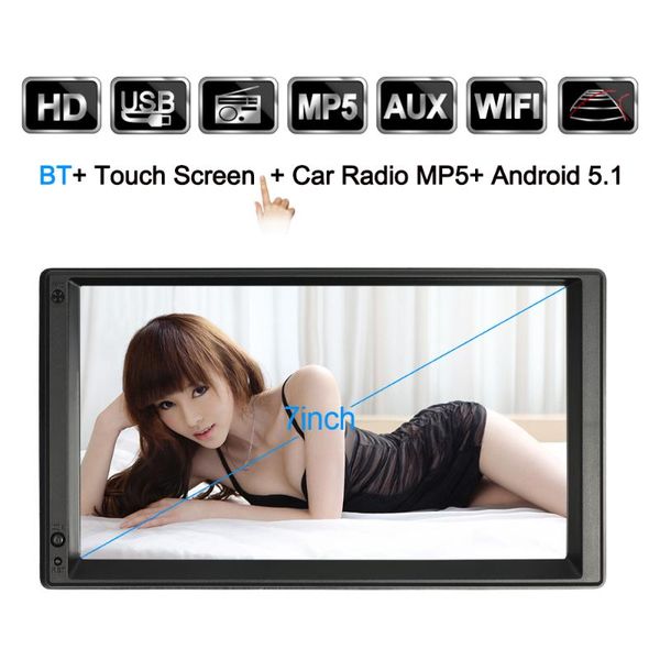 

2 din android 5.1 car radio player with gps navigation 7 inch hd touch screen multimedia car entertainment with bt wifi am/f