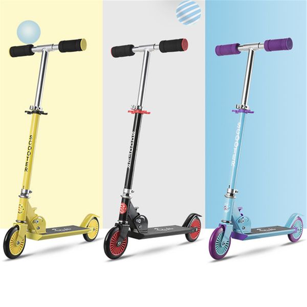 

foot kick scooter foldable tyle street skate cycle hoverboard skateboard adjustable 2 wheels 120mm kids boy girl gift