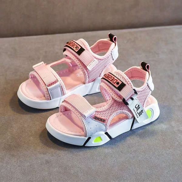 

girls sandals kids shoes summer children's fashion sandals pupils non-slip beach shoes girls slippers outdoor boys sport, Black;red