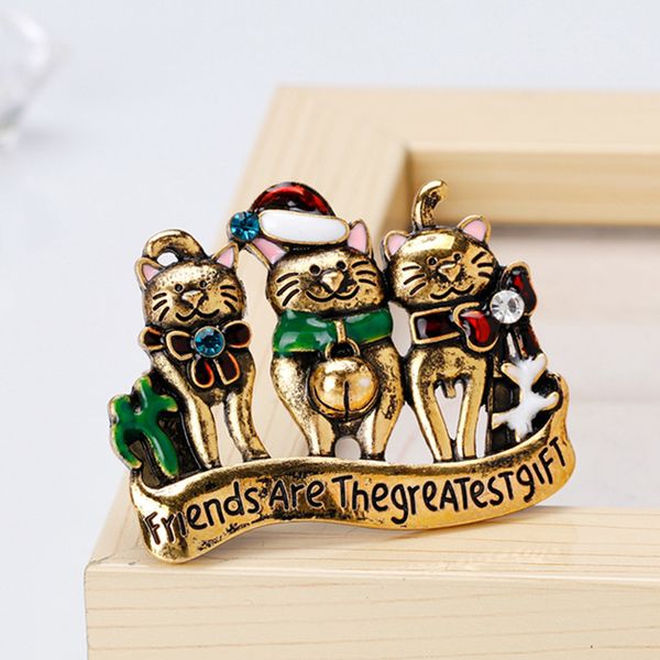 

мультфильм cute cat pin xmas брошь денима джинсы рубашка мешок рождество aniaml подарка ювелирных изделий для друзей ткань аксессуары, Gray