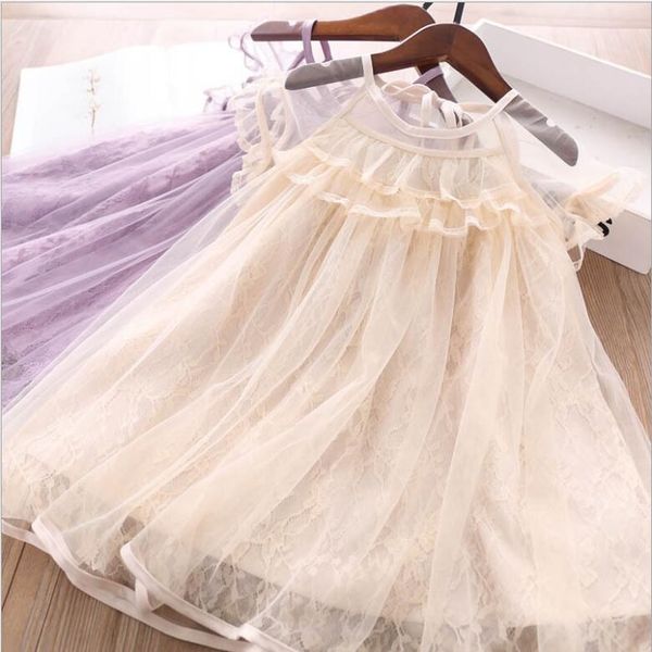 

2020 summer girls ruffles princess dress kids dress for girl children's party kids clothes wholesale, Red;yellow