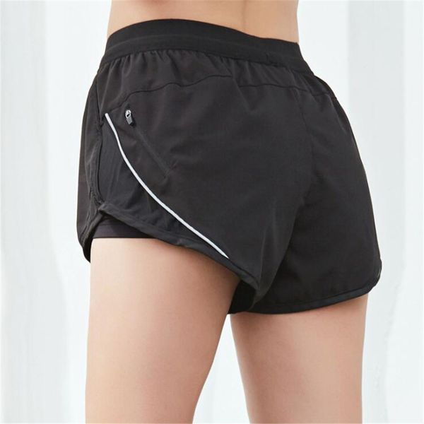 

fashion splicing color collision zipper pocket ventilation run quick drying summer shorts women short feminino spodenki damskie, White;black