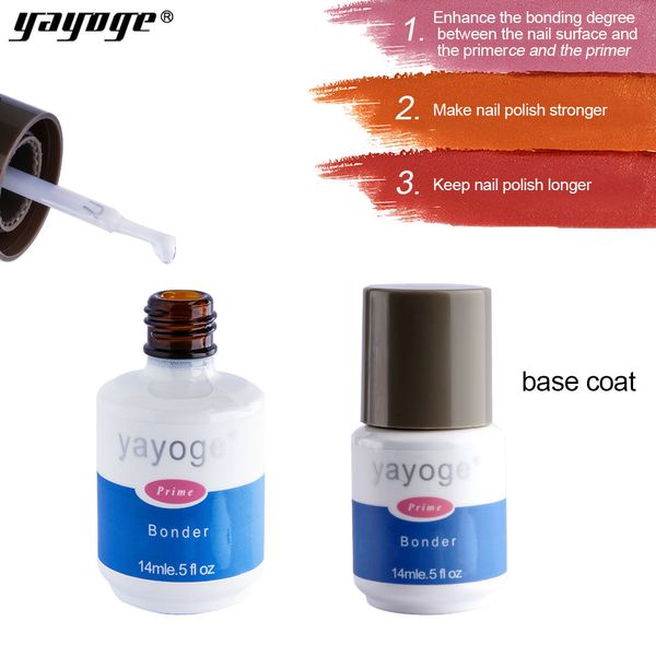 

yayoge base coat coat 2in1 uv 14ml gel nail primer for gel polish bonder and intense seal nail dehydra fast dry art, Red;pink