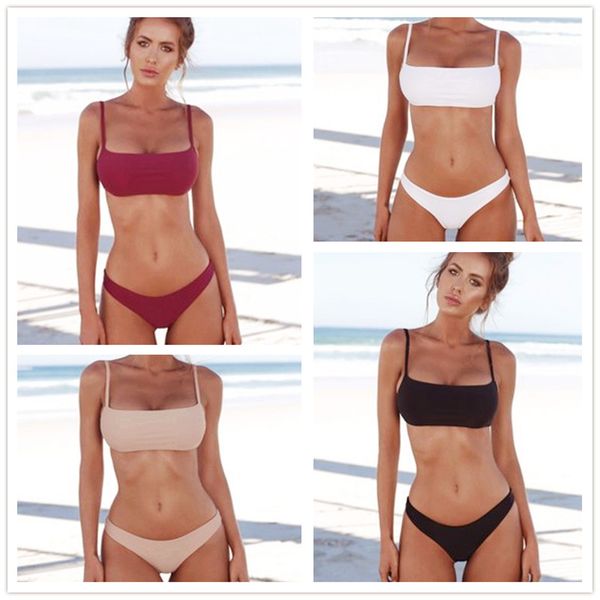 

brazilian swimwear bodysuit strap bikini-set tube push-up women fashion simple beachwear