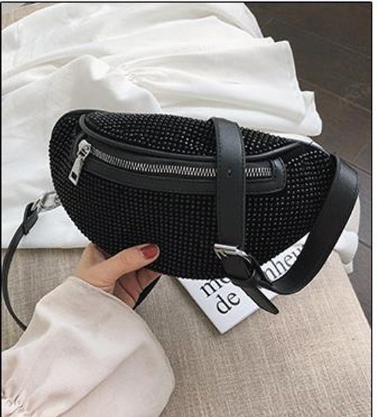 

new belt bags chain flash rhinestone shoulder messenger chest bag 2020 new bag female