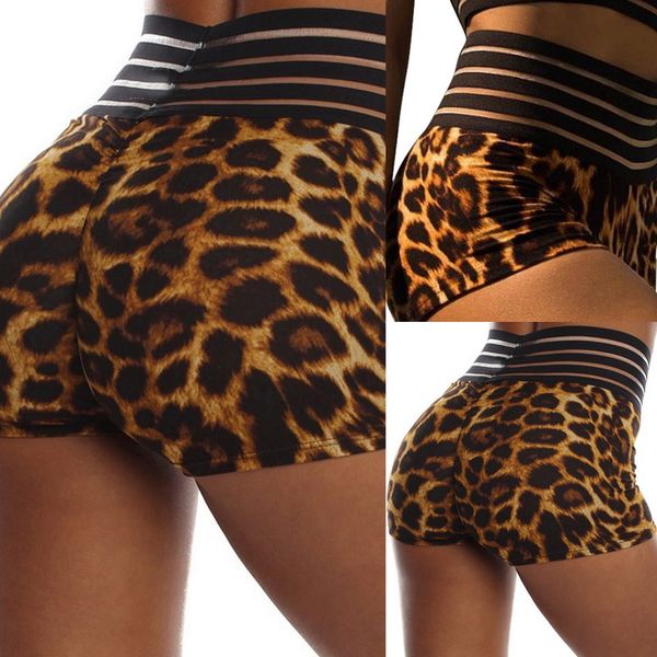 leopard yoga shorts