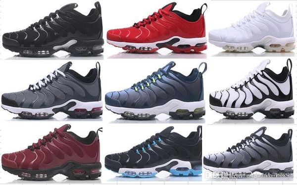

2018 special offer new shelves red black white gray Tn Plus metal silver three-layer black men's running shoes training shoes sports sh