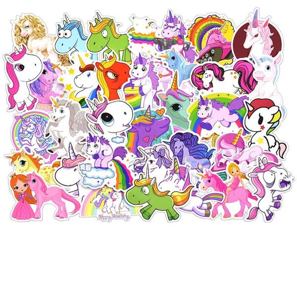 

50pcs unicorn stickers lot random diy decal stickers for car lapluggage notebook fridge skateboard bicycle motorcycle ps4