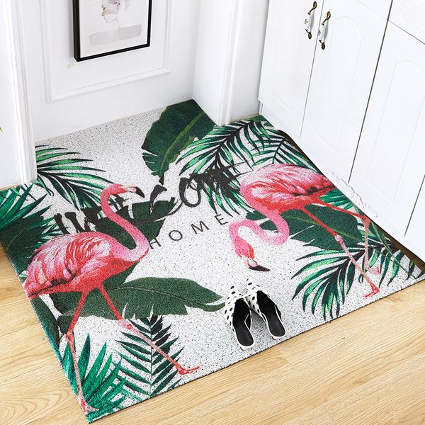 

nordic ins flamingo l entrance hall carpet pvc wire loop mat ins door mat living room floor bathroom non-slip rug