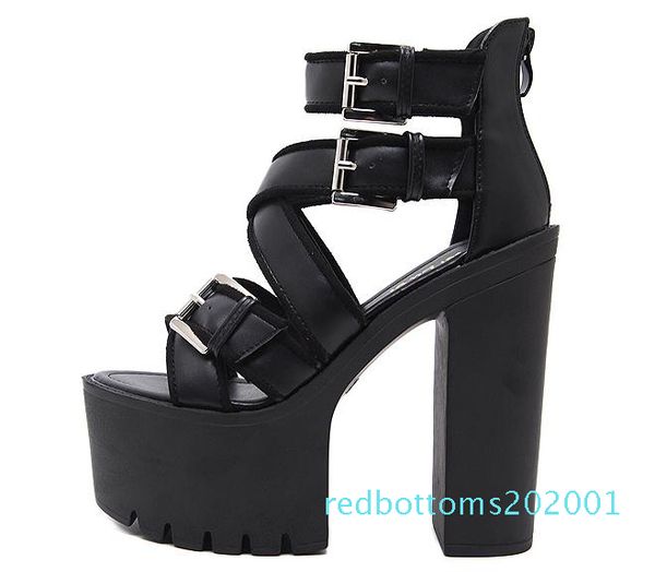 

hot sale-ик еѬнй serated подов ола плаоѬма олй вокий каблђк гладиаоѬ, Black