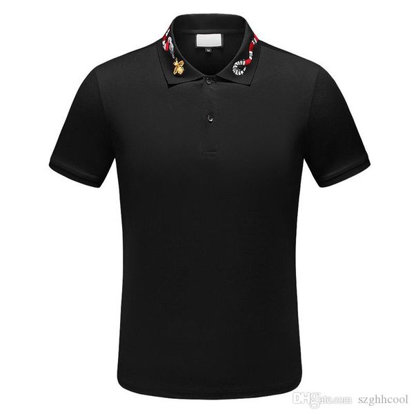 

the new summer bee snake embroidery cotton lapels mens designer t shirts fashionable and simple designer shirts