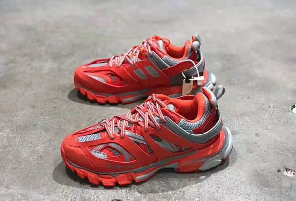 

новые популярный конструктор обувь trend ретро joker track тренеры mesh мужчины женщина top leather red silver повседневные кроссовки размер, Black