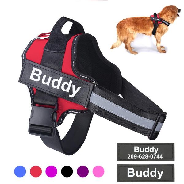 

персонализированный собака harness no pull светоотражающей дышащий регулируемая pet harness с id пользовательского патчем открытого выгула с