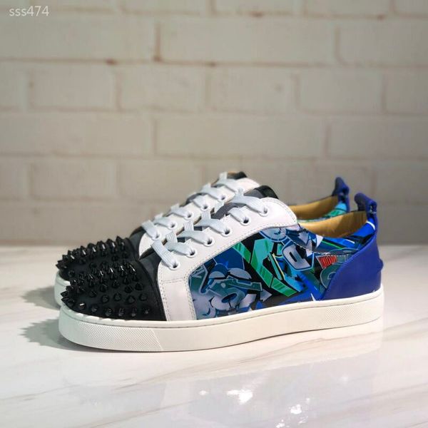 

fashion casual shoes sneakers fashion luxury low-women vintage spikes shoe rivets casual flats red bottom sneakers size 35-40