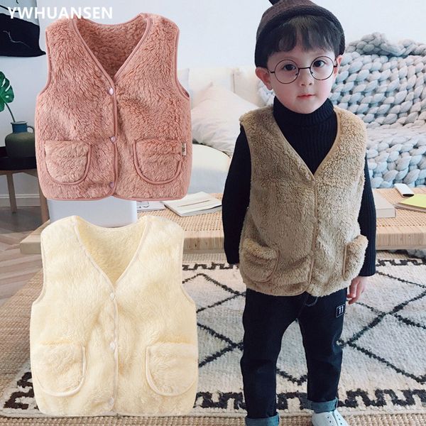 

ywhuansen drop shipping plush winter vest little girls warm vests for boys good child winter coat clothing bodywarmer baby 2018, Blue