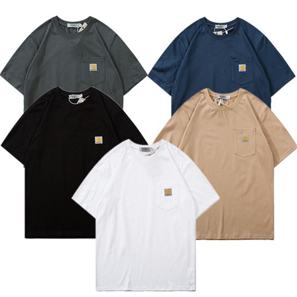 

fashion carh letter t-shirt artt short sleeve o-neck t shirt mens summer t-shirts cotton pocket tees teenager designer tshirts -2xl, White