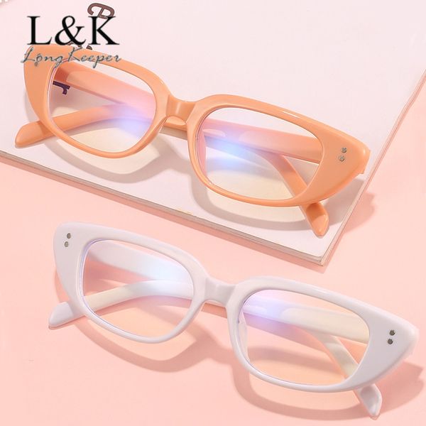 

longkeeper cat eye glasses frame women blue light blocking eyeglasses anti blue light lens computer glasses spectacles frame, White;black