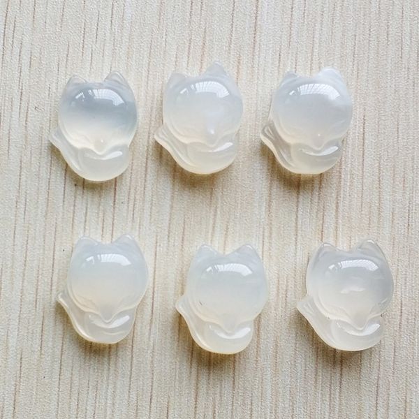 

new fashion natural white onyx fox charms pendants for diy jewelry making 6pcs/lot wholesale, Silver