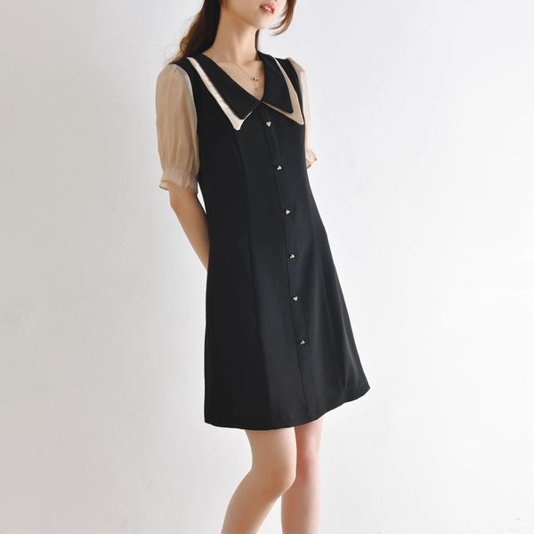 

new summer 2020 han edition chiffon temperament commuter dress female reduction of age show thin french shirt skirt, White