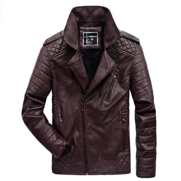 

oln new fashion motorcycle leather jackets men autumn winter pu leather jacket male casual coat jaqueta de couro masculina, Black