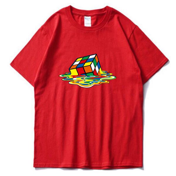 

summer 2020 selling european and american men's t-shirts, printed rubik's cube trend short sleeves, fashion, personality, White;black