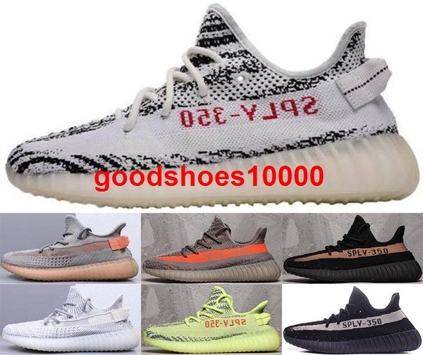 

v2 running sneakers boost shoes zebra hommes 350 casual eur 46 men women trainers size us 5 12 beluga mens kanye west scarpe laceless