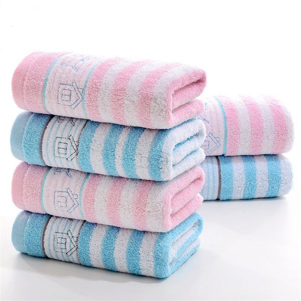 

factory direct color stripe cotton large towel embroidery cotton face wash home wedding gift custom logo towel