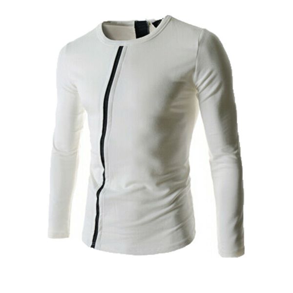 

new fashion men's muscle long sleeve t shirt gym causal bodybuilding training tee shirt black white gray red, White;black