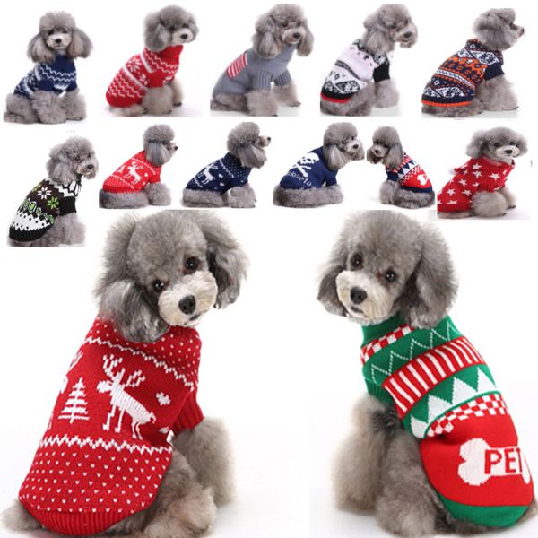 

reindeer dog christmas halloween party clothes new arrival knitted puppy pet cat costumes snowflake outerwears coat sweater clothes hh7-250
