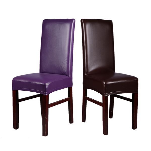 

new arrival 1pc black/coffee/grey/purple multi color waterproof and oilproof pu leather chair cover for home dining room decor