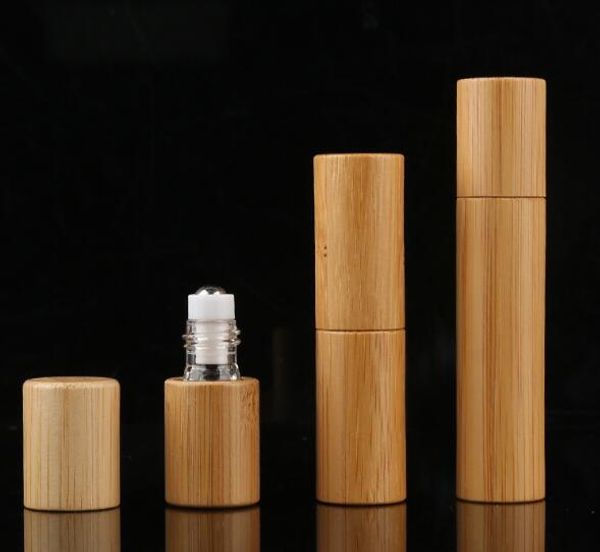3ml 5ml 10ml tamamen kaplanmış bambu top şişe cam astar çelik bilye yürüme şişe