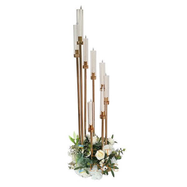 

8 heads metal candelabra candle holders acrylic wedding table centerpiece candle holder candelabrum home decor