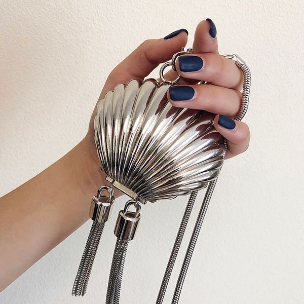 

new fashion brand holiday beach crossbody bag design sweet shell chain shoulder bag clutch ins girl's messenger handbag