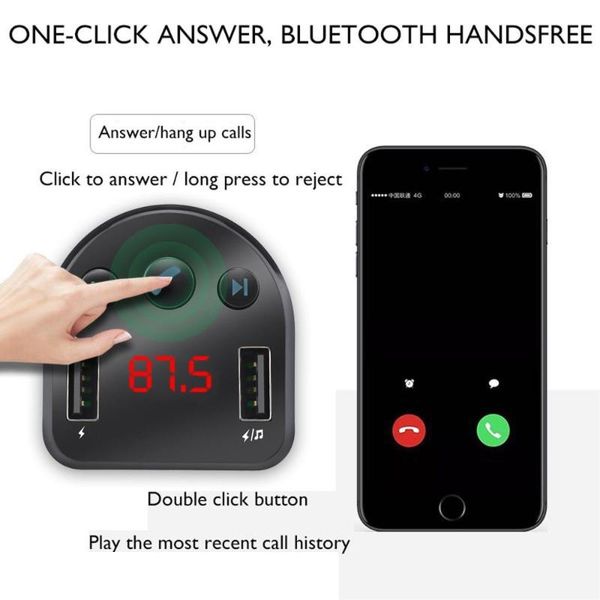 

wireless car fm transmitter radio adapter usb charger lcd mp3 player handsfree