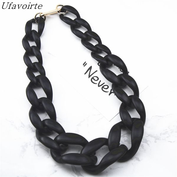 

ufavoirte 2018 new fashion gift matte acrylic necklace bib statement necklaces colour black white for women chain, Golden;silver