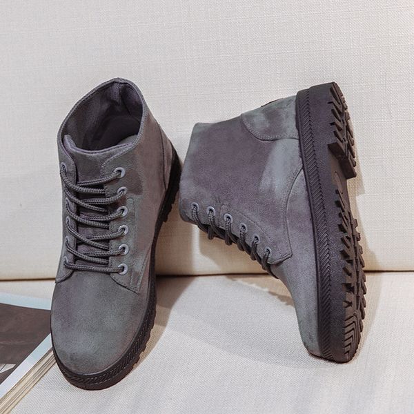 

2020 snow martin boots add cotton in winter short boots cotton-padded shoes fashion casual warm shoes ankle boots suede leather, Black