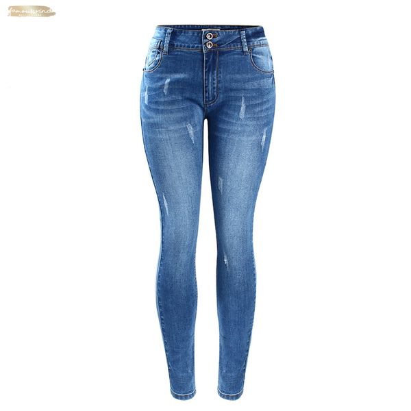 

style basic chic women`s fading stretch skinny ture denim jeans skinny woman pantalon femme drop shipping, Blue