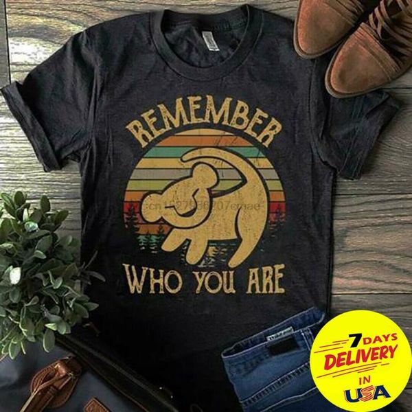 

simba the lion king помните, кто вы vintage men t-shirt хлопок s-6xl, White;black