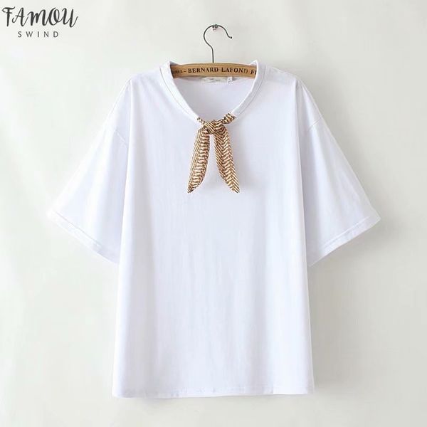 

new 2020 spring summer women t shirt oversized big plus size half sleeve ladies casual solid tee shirts, White