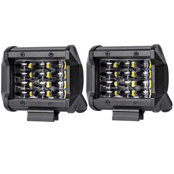 

72w ip68 led work light bar flood spot offroad truck fog driving suv boat