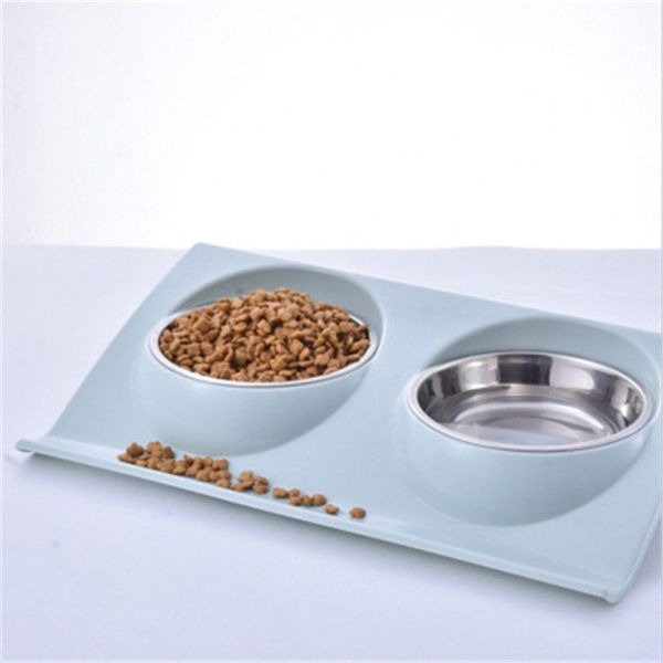 2019 Dual Use Pet Bowl Food Grade Plastic Stainless Steel Anti