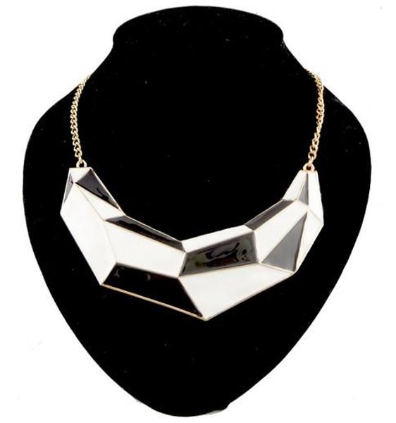 

геометрическая красочные эмаль choker bib ожерелье европейский стиль punk rock crescent ожерелье, Golden;silver